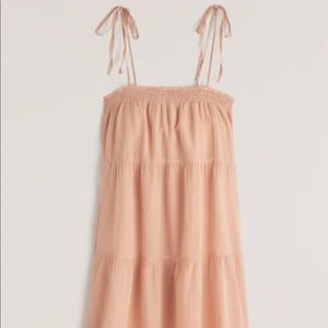 Abercrombie Tie-Strap Trapeze Mini Dress Light Orange size Large
